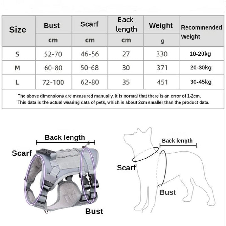 Tactical Dog Harness – Sturdy and Adjustable for Large Dogs