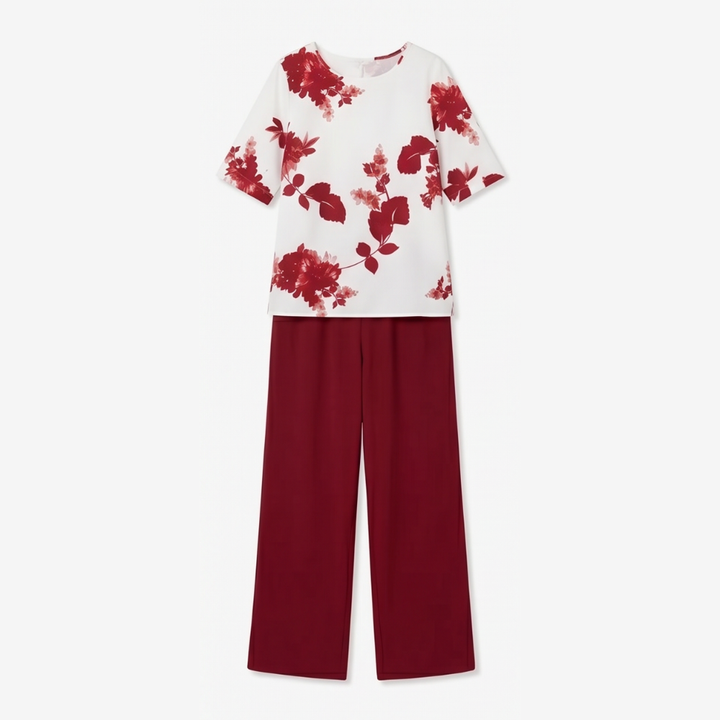 Avery Floral Top & Wide-Leg Pants Set