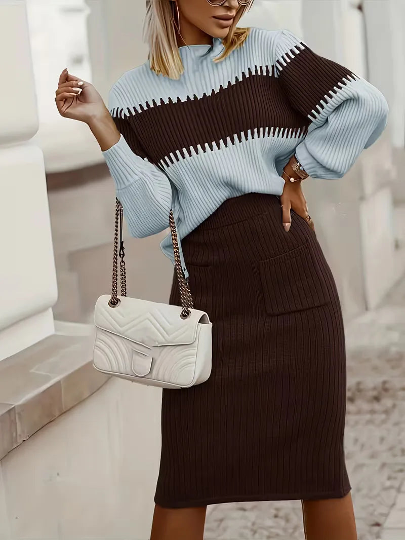Two-Piece Ribbed Texture Set - Coordinated and Comfortable