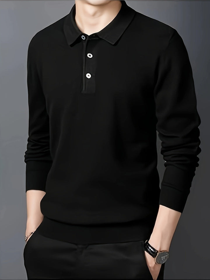 Emil | Elegant and Comfortable Long Sleeve Polo Shirt