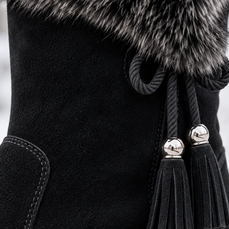 Calvera Fleece-Lined Side-Zip Calf Boots - Elena Harper