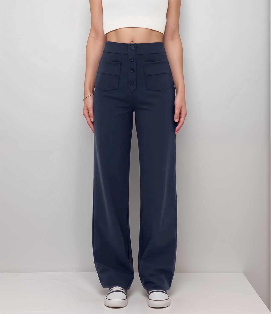 Elsa Trendy Elastic High Waist Sculpt Pants, view 3 - Elena Harper