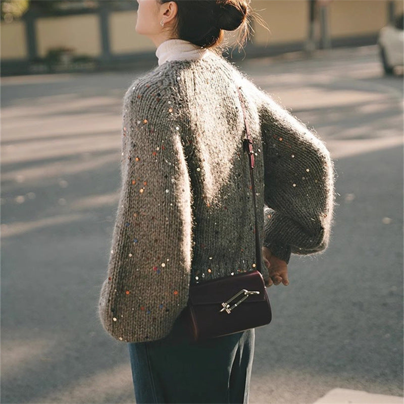 Women's Luminescent Effect Cardigan - Naelis
