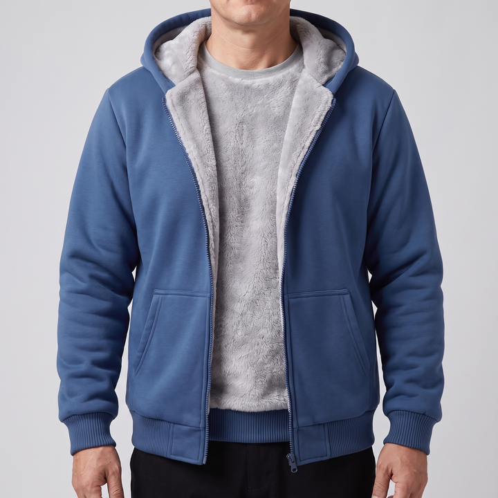 Noah | Men's Sherpa Jacket with Hood and Suede Look