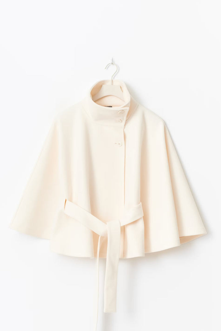 Cape for women Montarello, high collar, belted