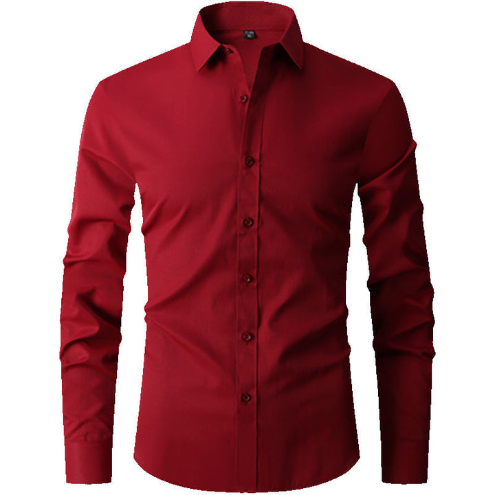 Slim Fit Long Sleeve Shirt for Men - Ideal for Spring and Autumn