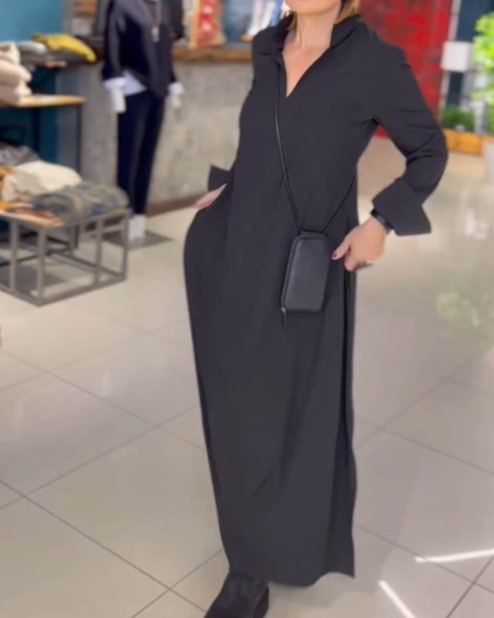 Mila Long Dress with Side Slit - Elena Harper