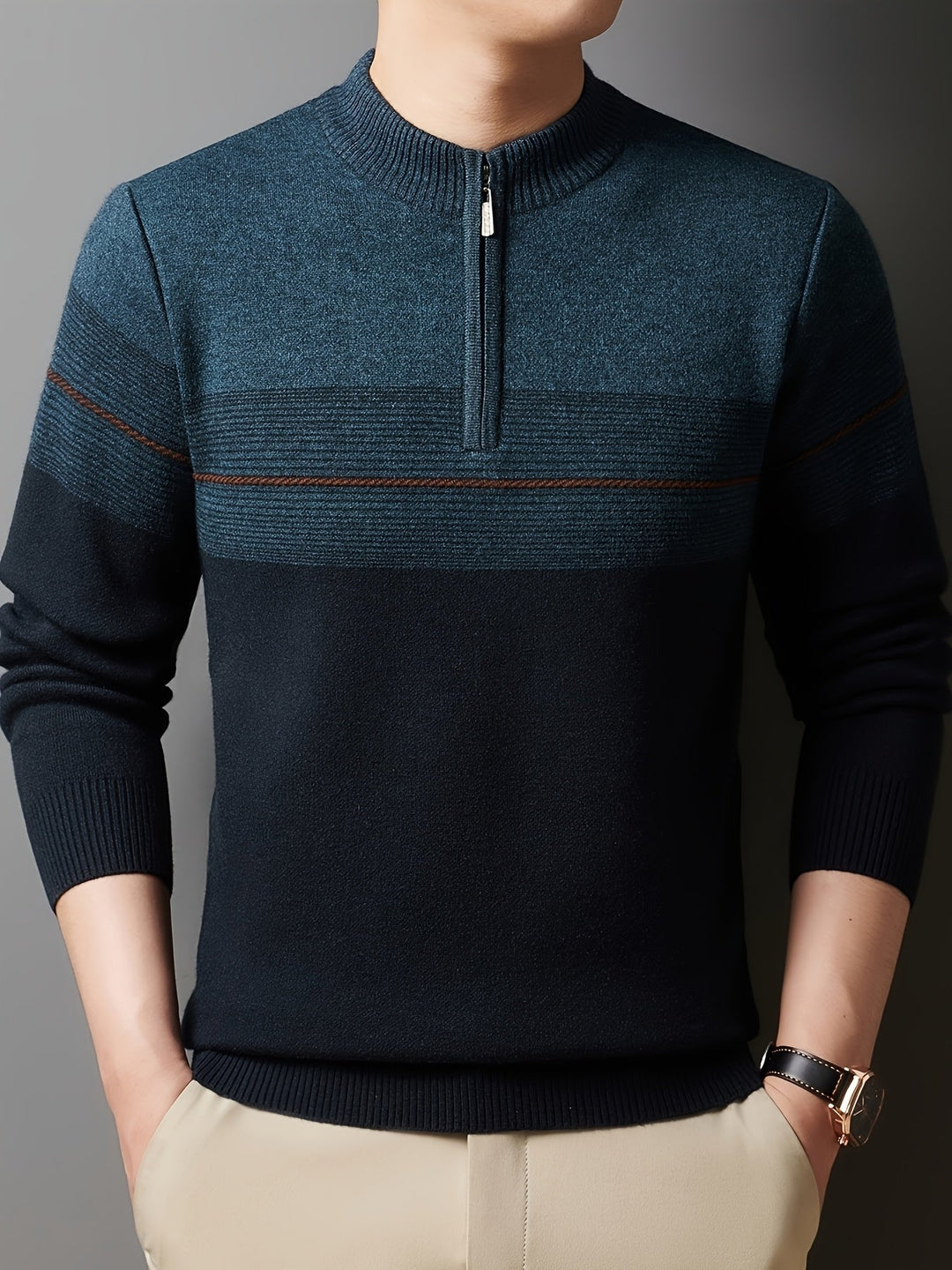 Barrett | Men's Refined Quarter-Zip Sweater with Fine Knit Face