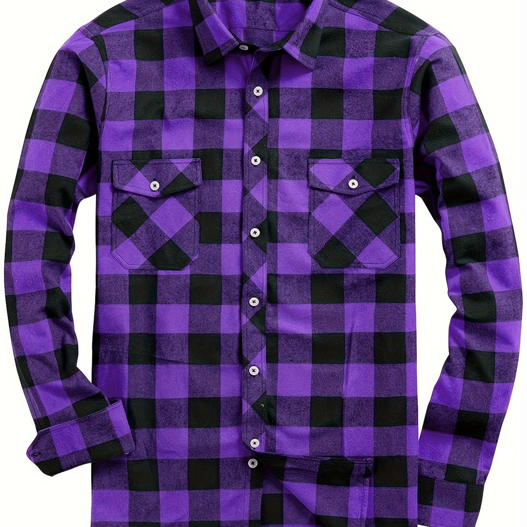 ELENA HARPER™  |  CHECKED SHIRT WITH BUTTONS FOR MEN