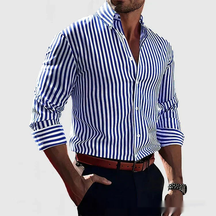 Stretch Striped Shirt for Men - Elena Harper