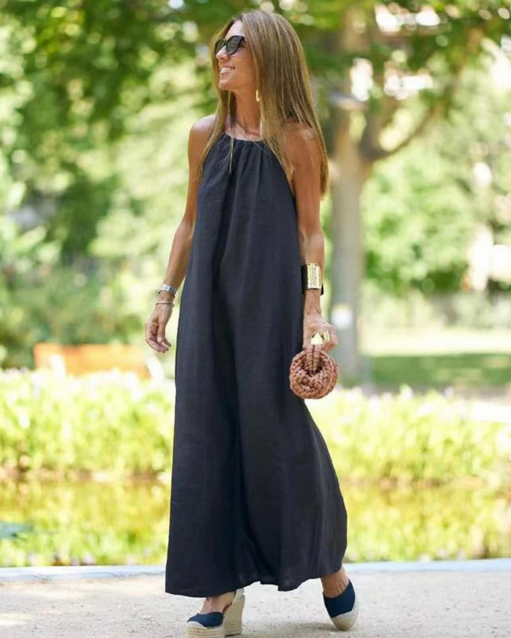 Galilea Long Dress Made of Linen Blend, view 5 - Elena Harper
