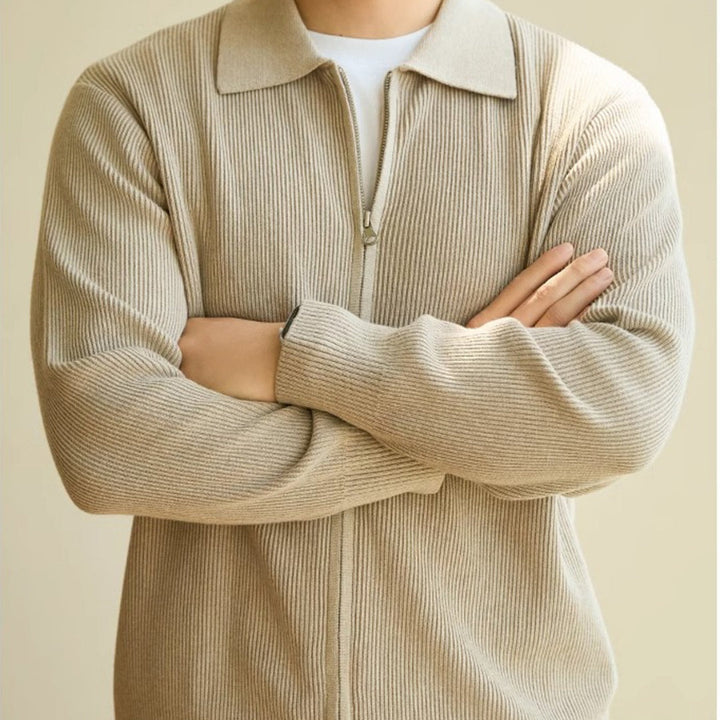 Knit Cardigan with Collar for Men - Franco