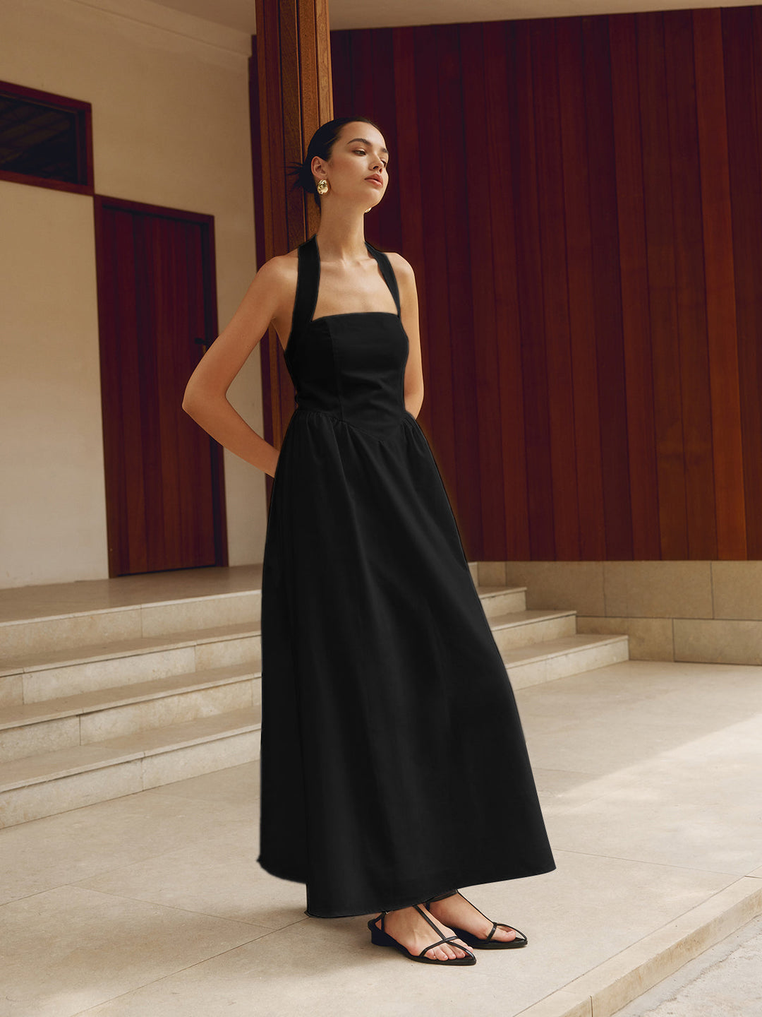 A-Line Dress with American Neckline - Elena Harper