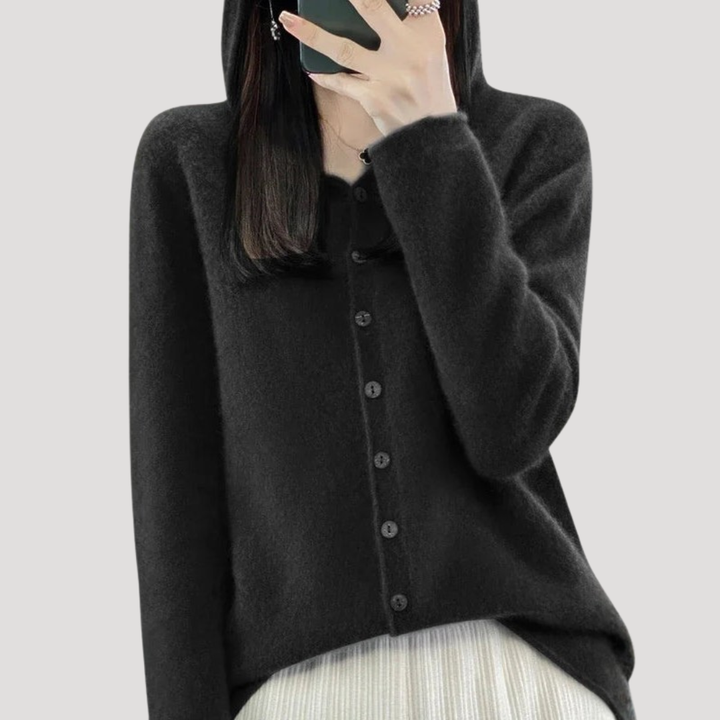 Women's Hooded Buttoned Cardigan
