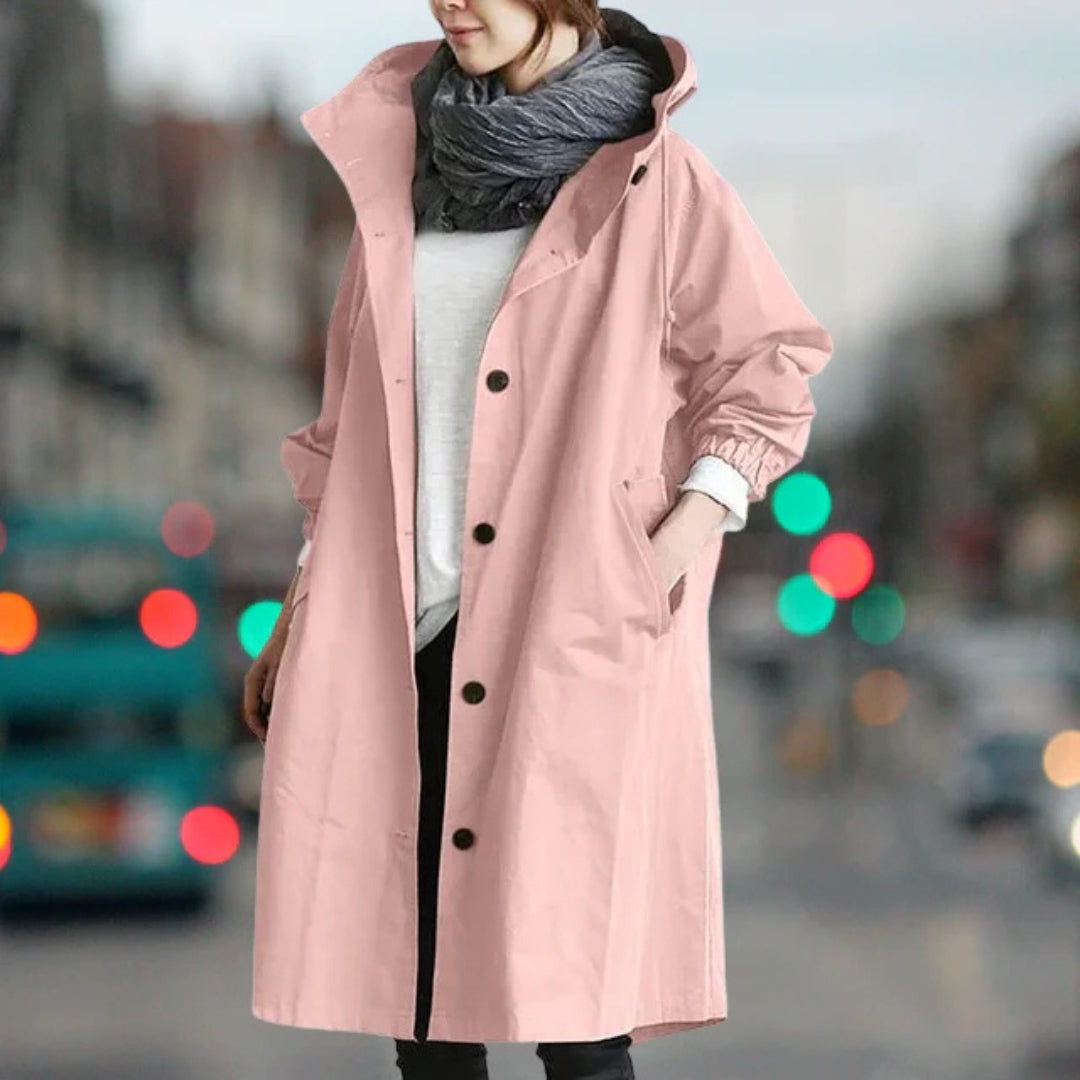 Edith | Women's Long Street Coat with Button Placket