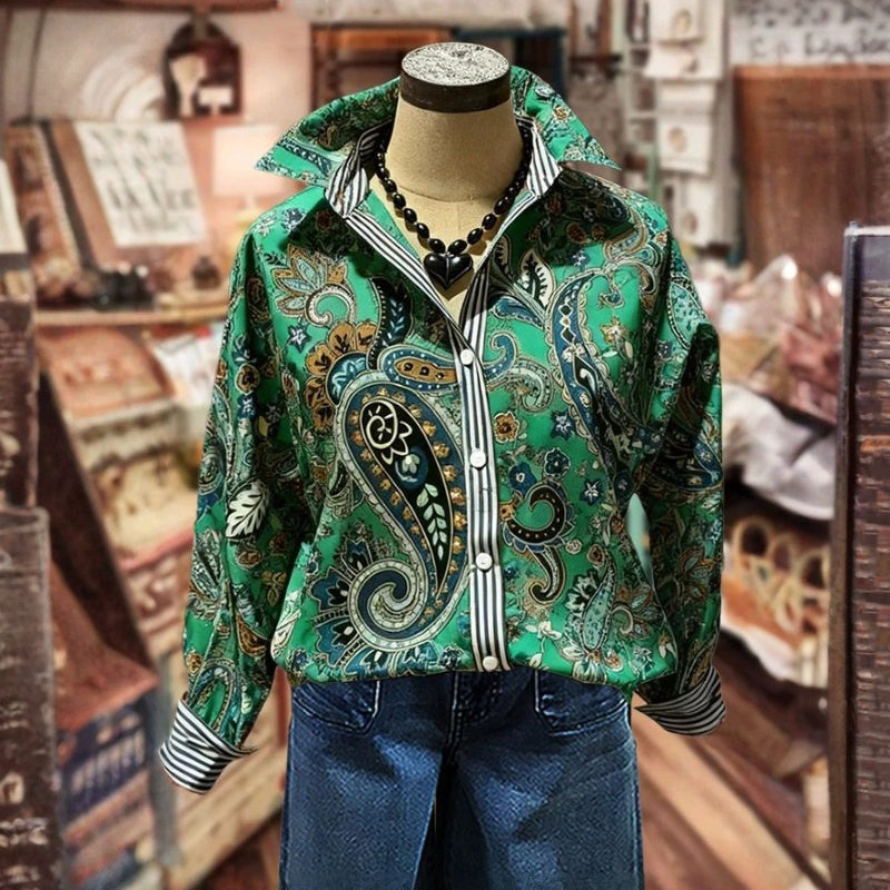 Balina Pattern Blouse in Ethnic Vintage Style - Elena Harper