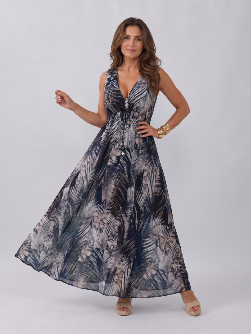 Women's Effortless Sleeveless Empire Waist Midi Dress