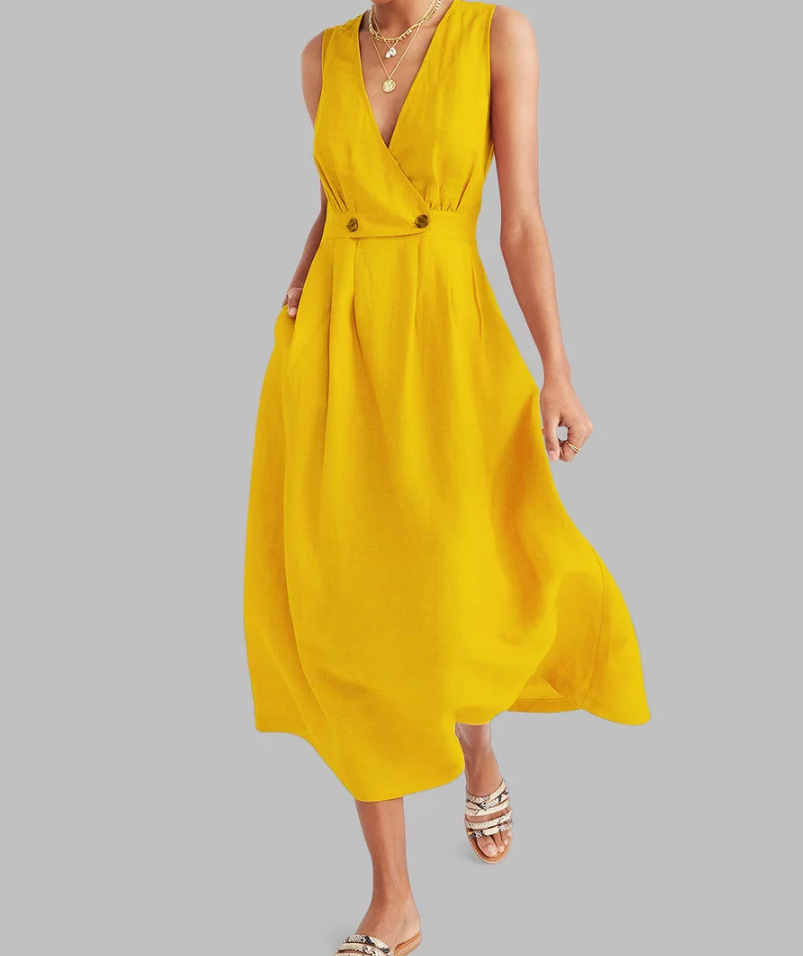 Sleeveless Linen Dress for Women