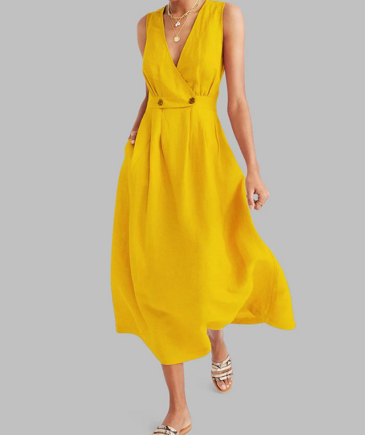 Sleeveless Linen Dress for Women