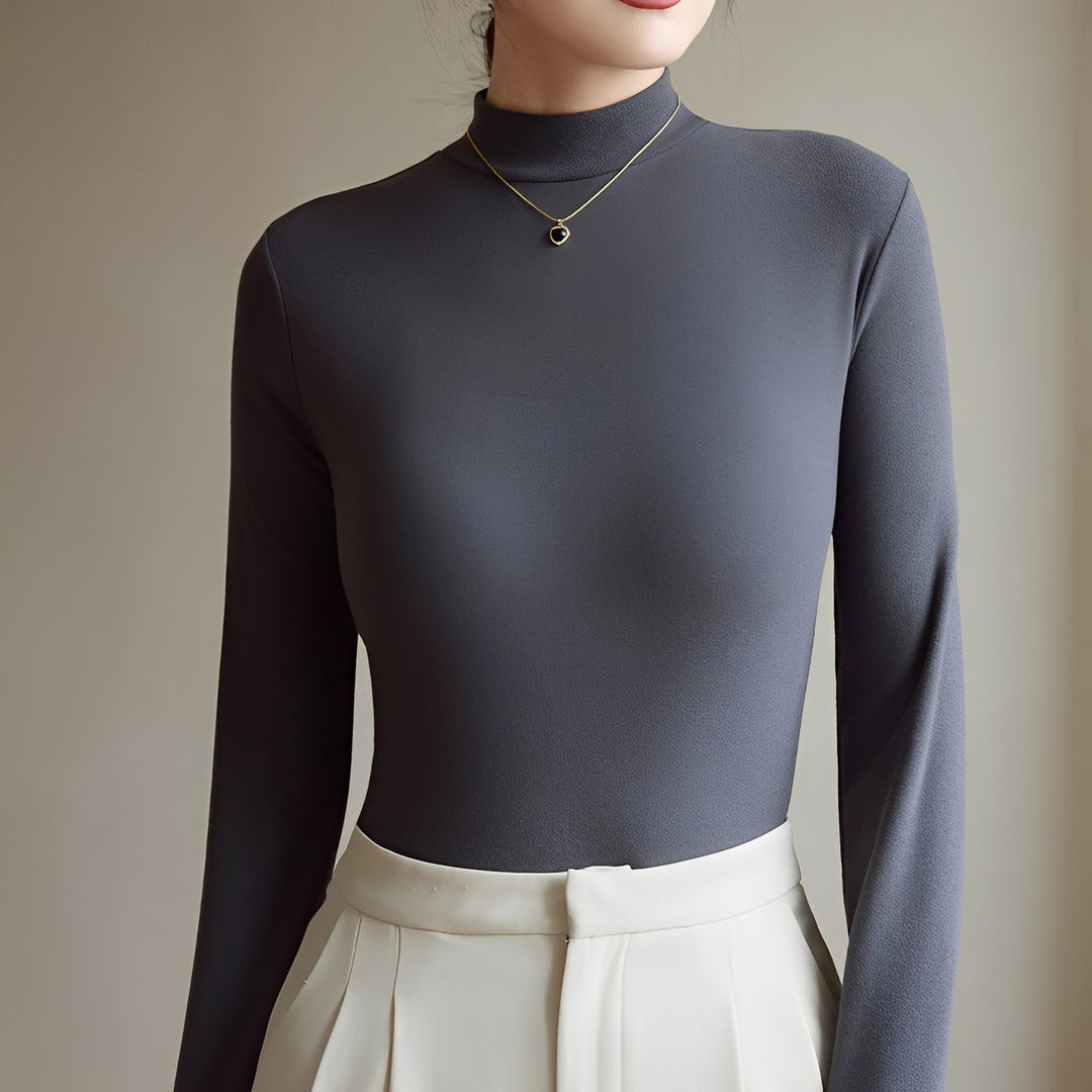 Antonette Elegant Turtleneck Top, view 4 - Elena Harper