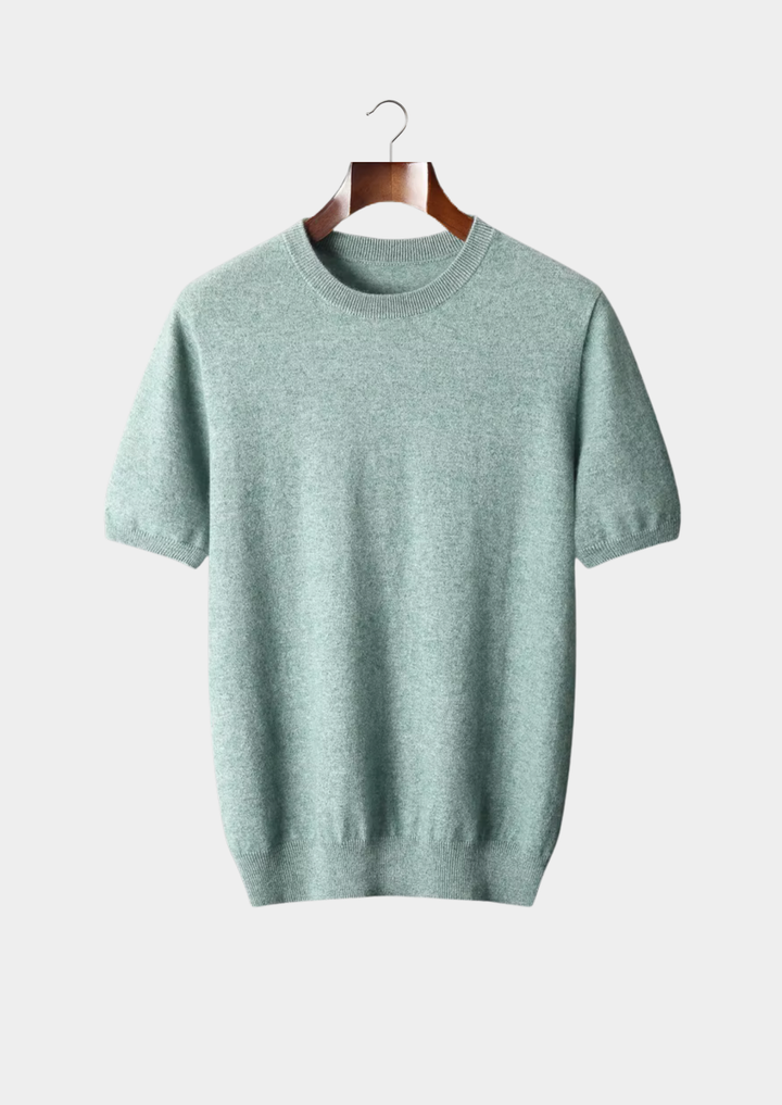 100% CASHMERE CLASSIC CREWNECK T-SHIRT