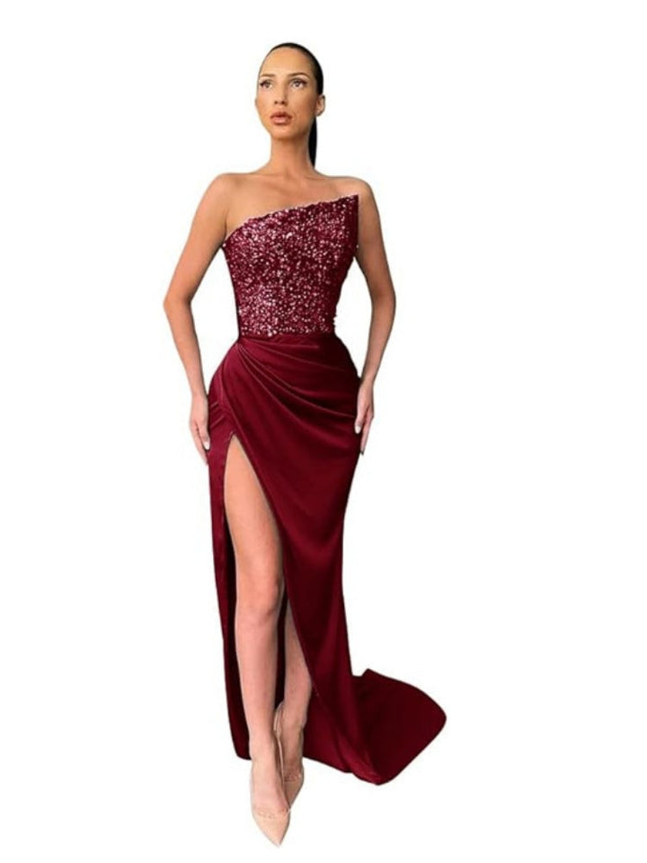 Celestial Glitter Evening Maxi Gown