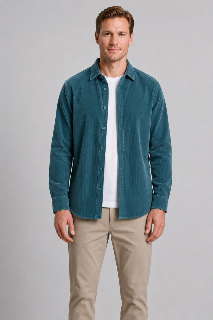 Harrington Oxford | Long Sleeves Corduroy Button Shirt For Men