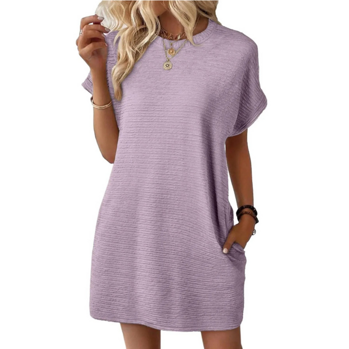 Women's A-Line Dress Casual for Summer Use, With Round Neck and No Closure, view 7 - Elena Harper