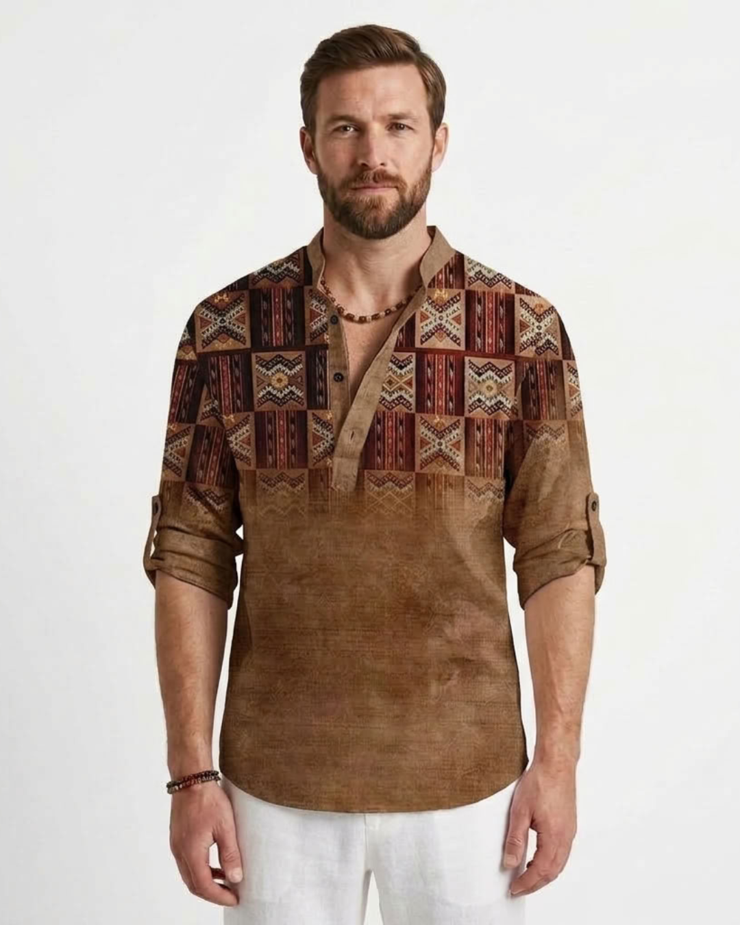 Textured 3D Print Polo Shirt For Men