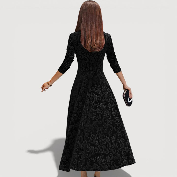 Jillian Elegant Velvet Dress - Elena Harper