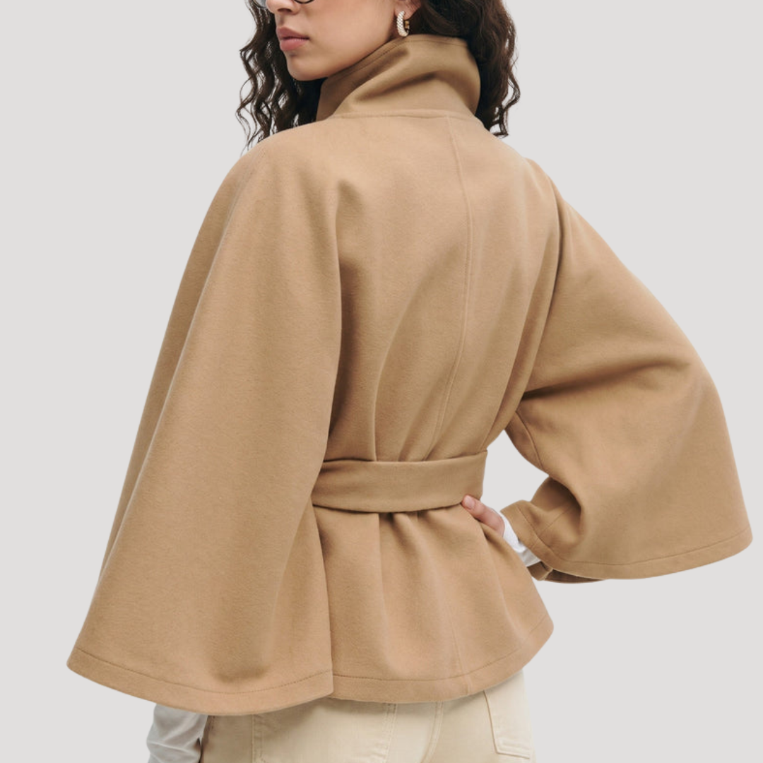 Women's Cape Coat with High Collar