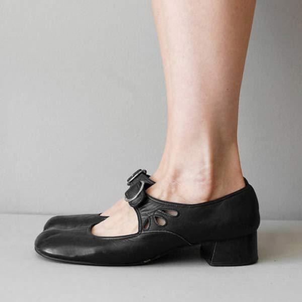 Beatrice Leather Wedge Sandals with Adjustable Orthopedic Buckle, view 6 - Elena Harper