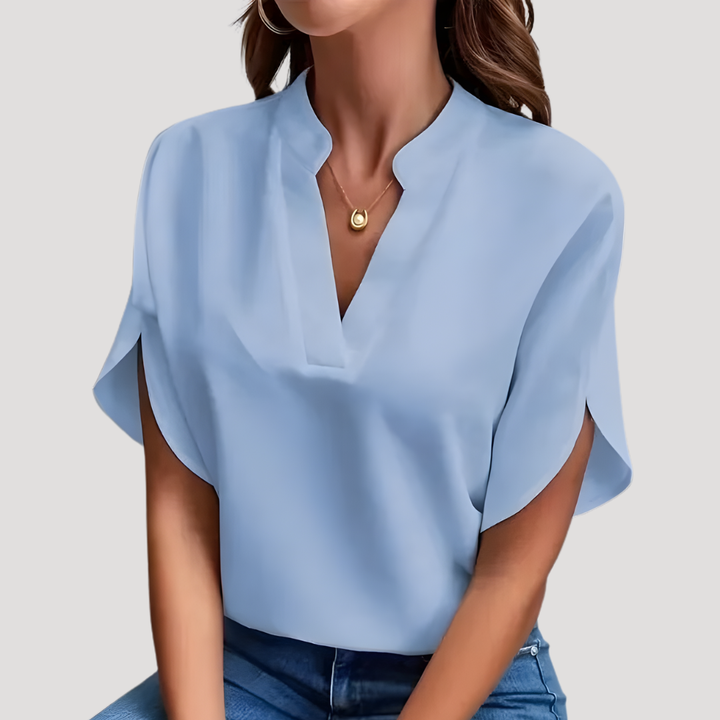 Elegant Women's Fluid V-Neck Top