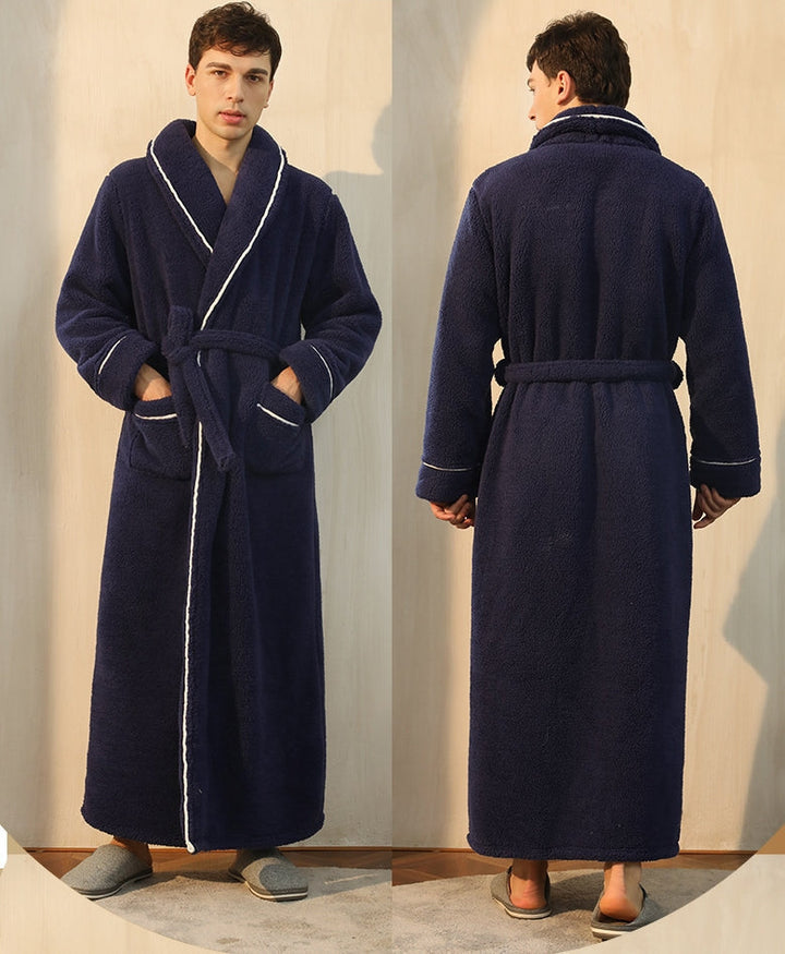 Unisex Thick Plush Over-Knee Bathrobe - Ultimate Winter Comfort
