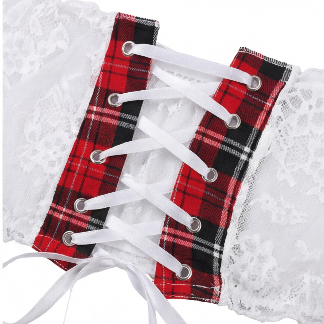 Coquette Playful Schoolgirl Lace Lingerie Set - Elena Harper