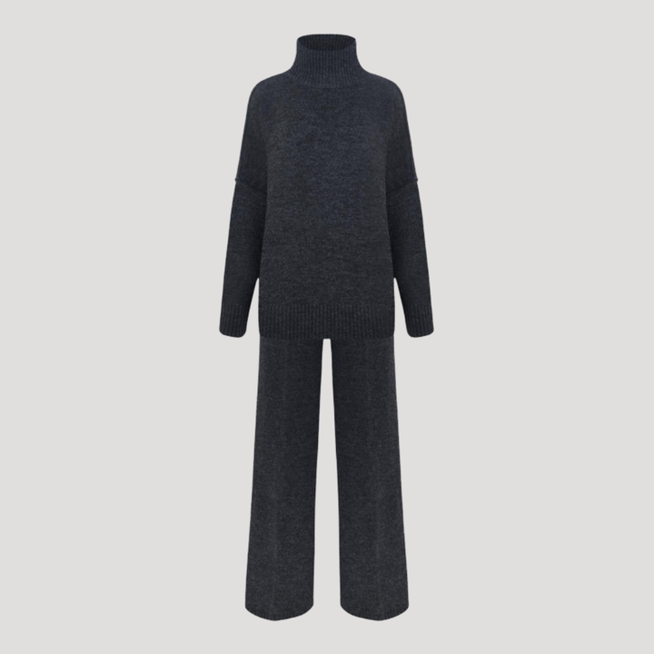 Women's Oversized Knit Sweater and Wide Leg Pants Set