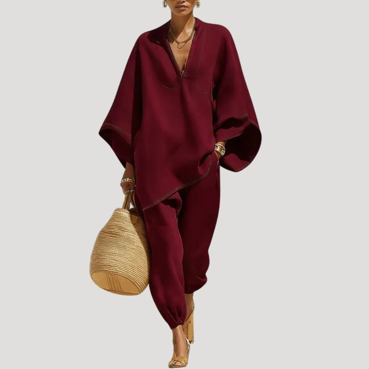 Women’s Two-Piece Linen Pants Set Bohemian