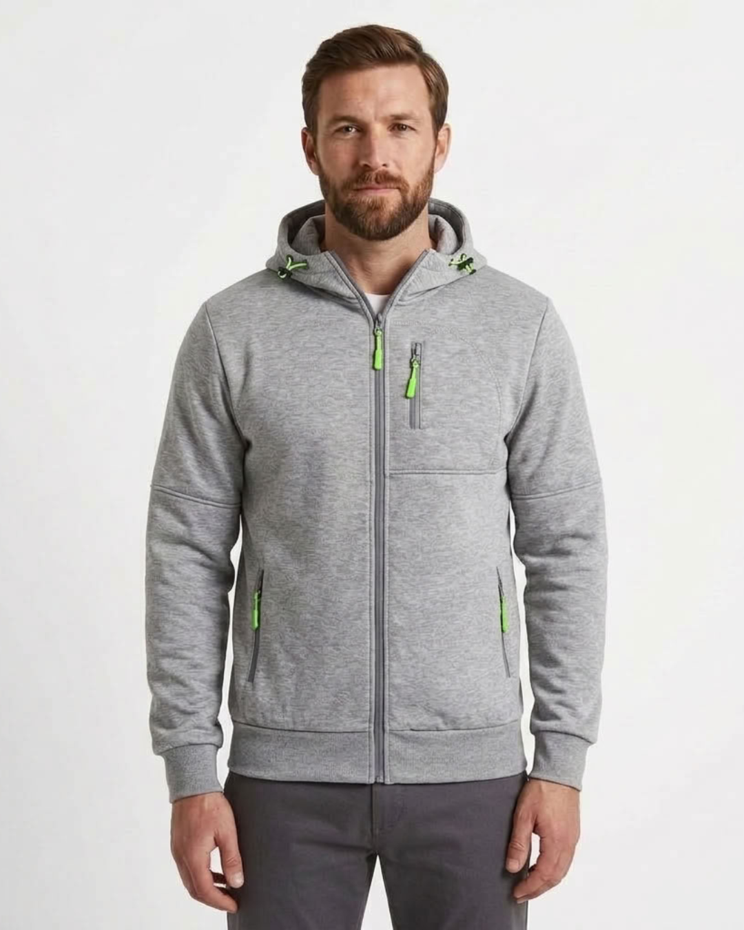 Fleece-Lined Hooded Sweatshirt For Men
