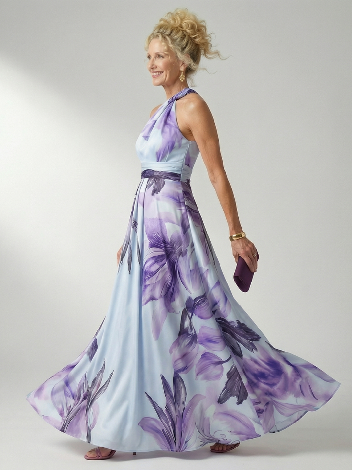 Amiel Lightweight Floral Maxi Dress American Cut Sleeveless - Elena Harper