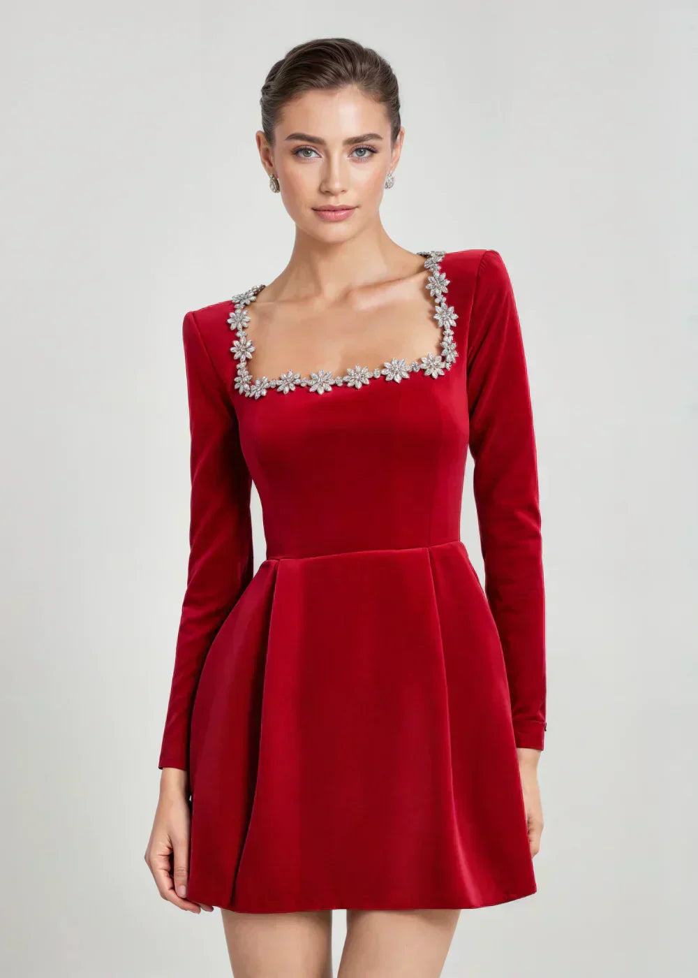 Willow Mini Velvet Dress, view 6 - Elena Harper