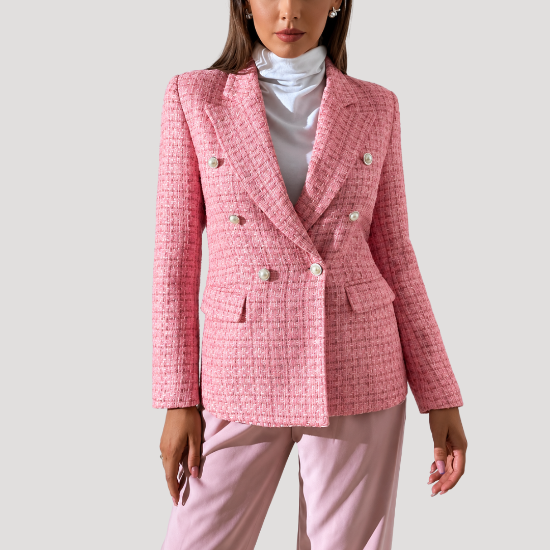 Women's Double-Breasted Tweed Blazer