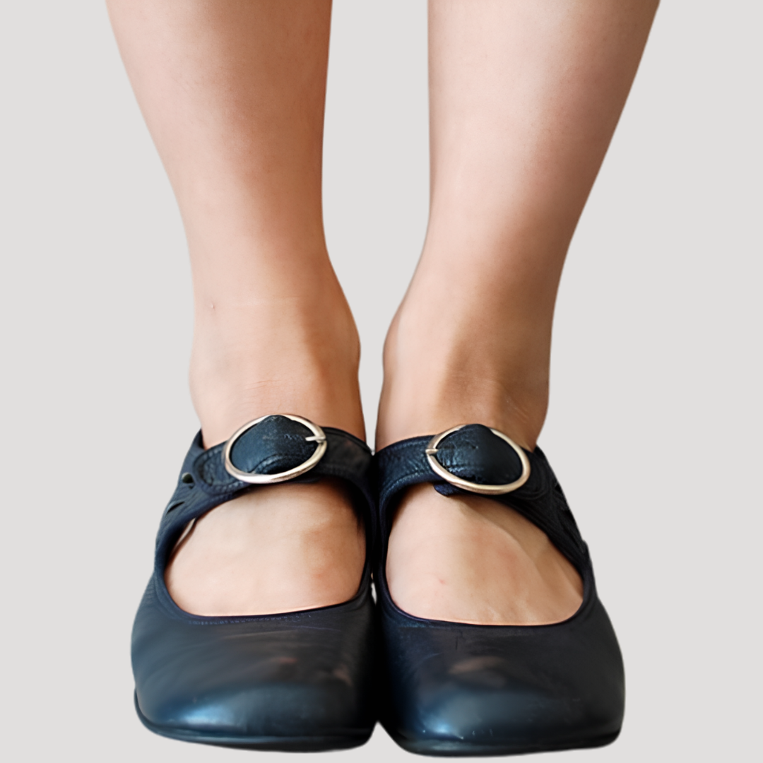 Chic Retro Ballerina with Buckle