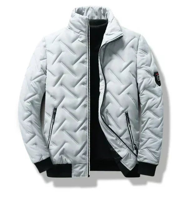 Theo Men's Insulated Jacket with Stand-Up Collar, view 9 - Elena Harper