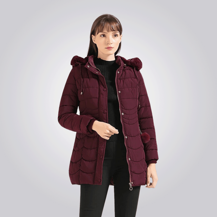 Isabelle - Refined Mid-Length Down Jacket with Hood