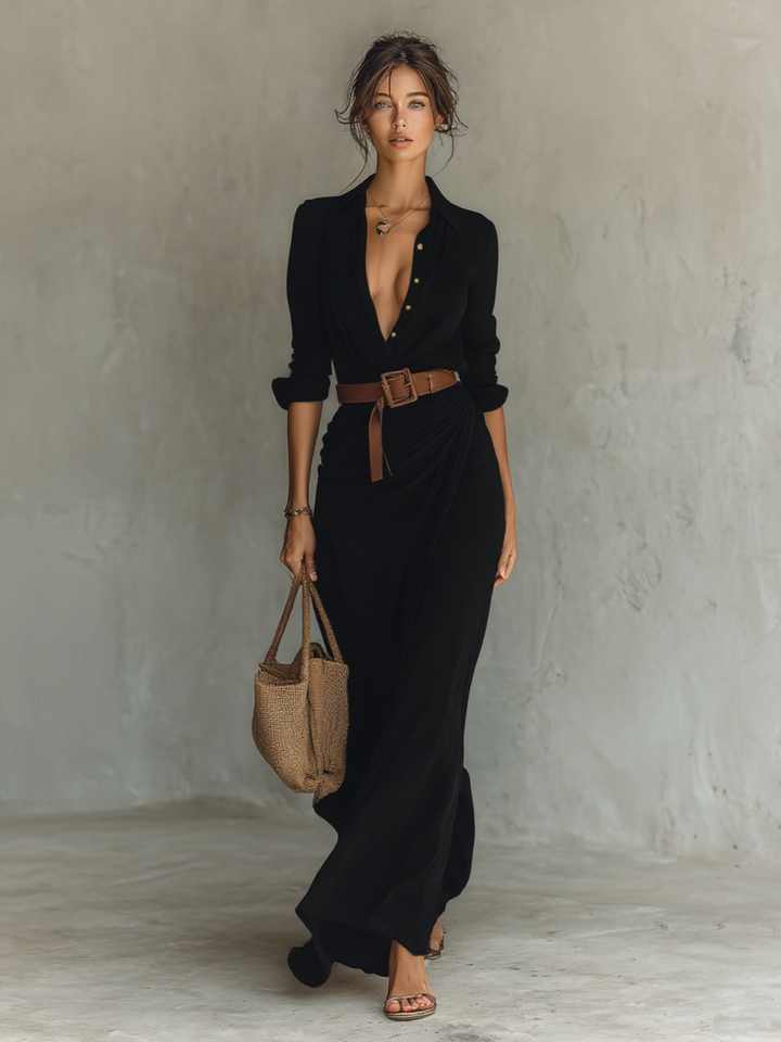 Aphrodite the Silk Maxi Dress, view 4 - Elena Harper