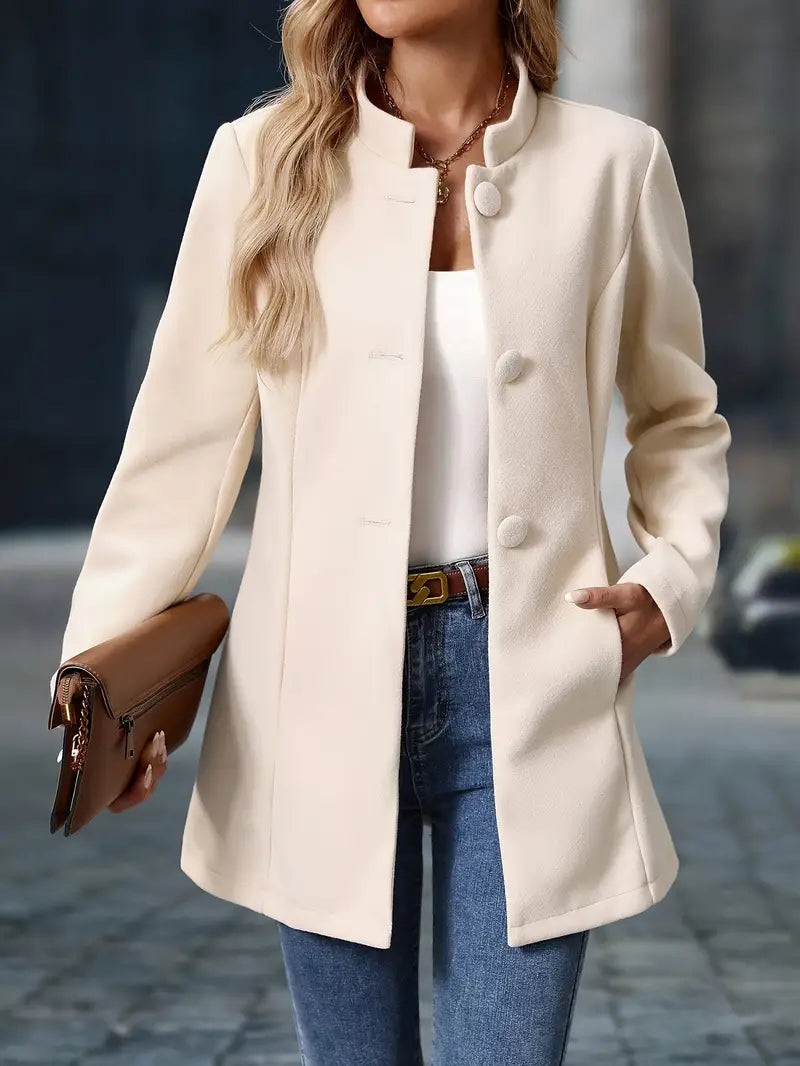 Valérie - Elegant Buttoned Jacket with High Collar