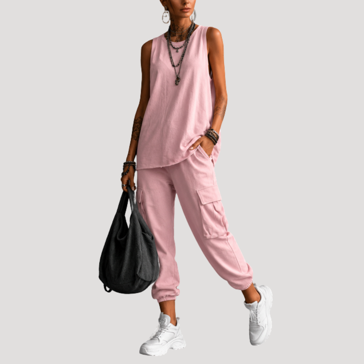 Casual Sleeveless Women's Cargo Set