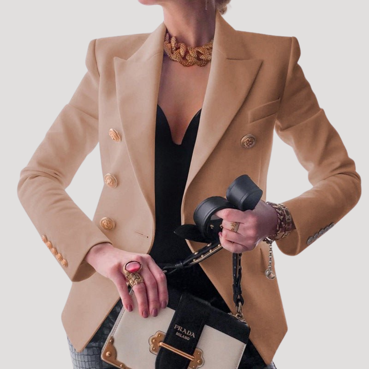 Chic Women's Blazer with Gold Buttons