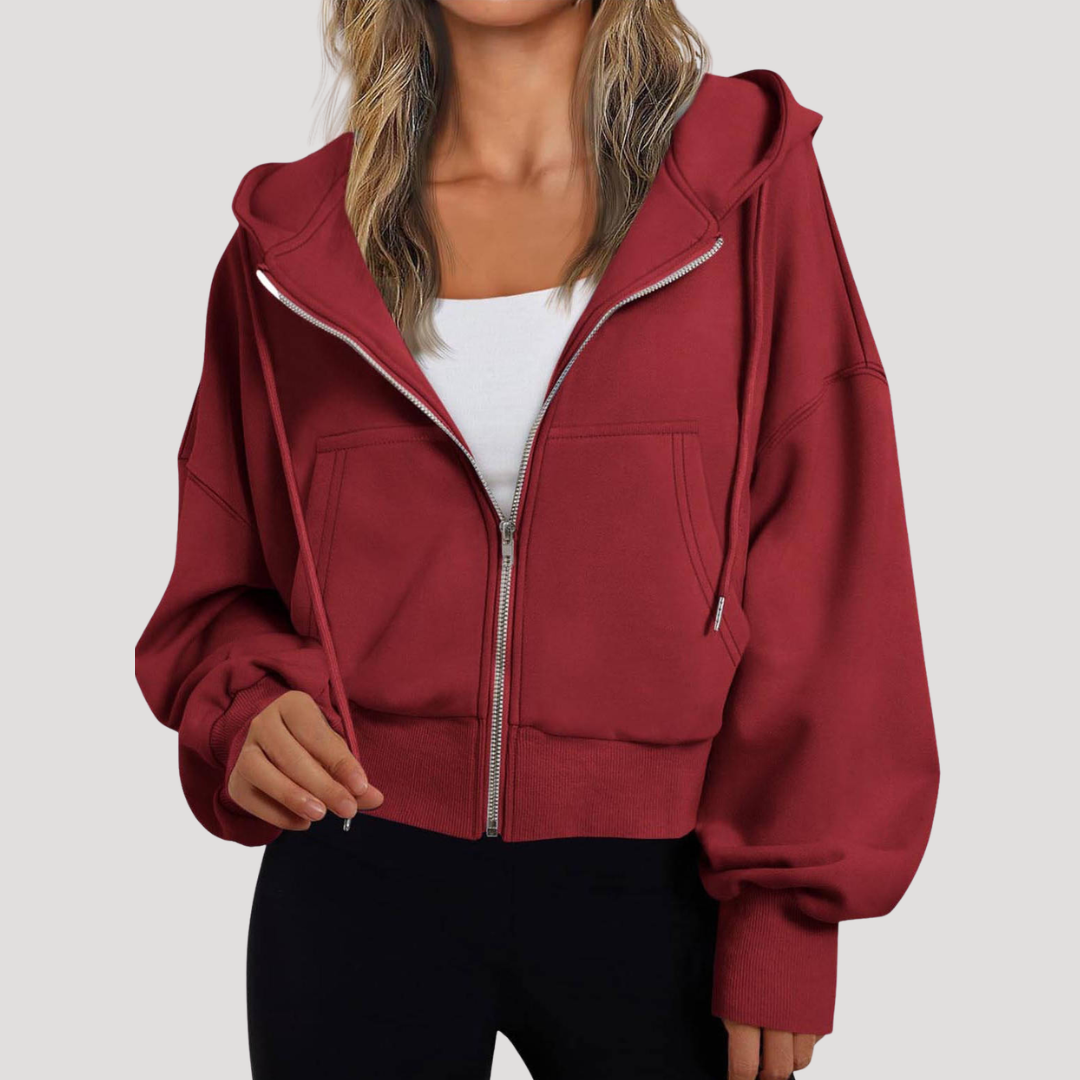 Women's Casual Hoodie Jacket with Balloon Sleeves