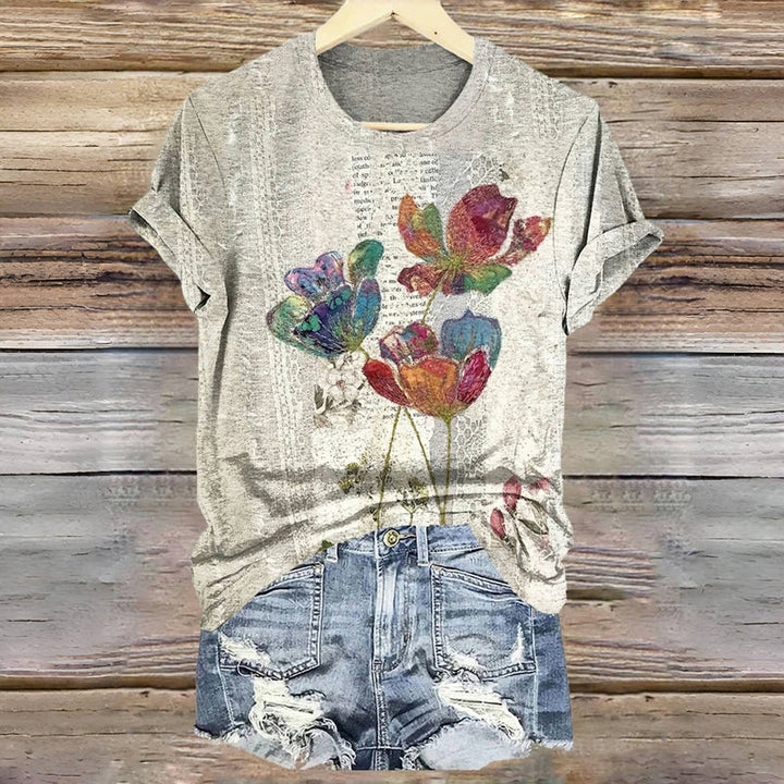 Vintage Floral Print T-Shirt